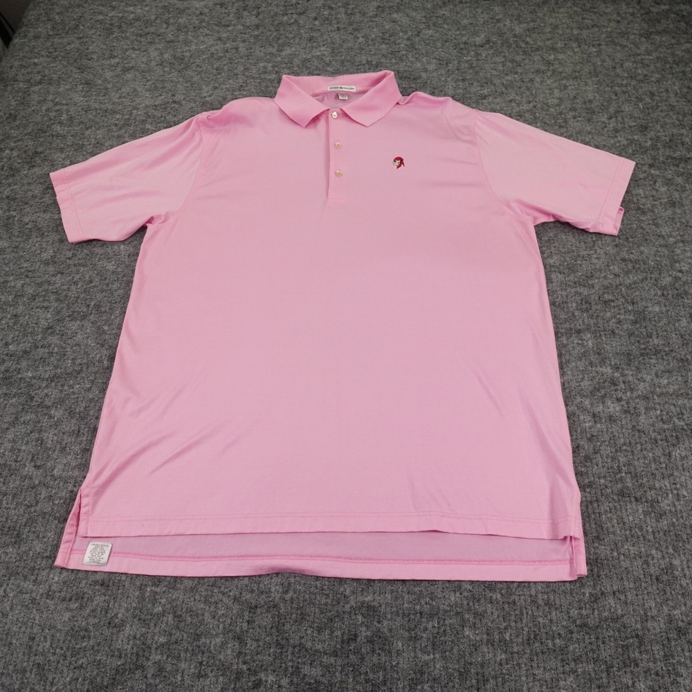 Peter Millar Polo Shirt Mens Extra Large Pink 100% Cotton Lightweight Solid Golf